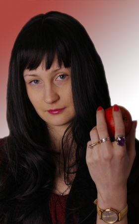 girl with long black hairの写真素材