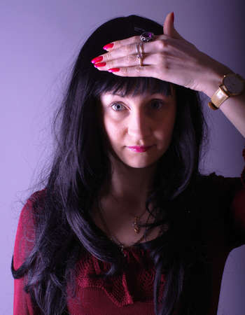 girl with long black hairの写真素材