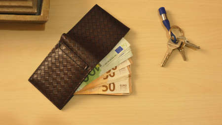 purse with euro banknotes .........