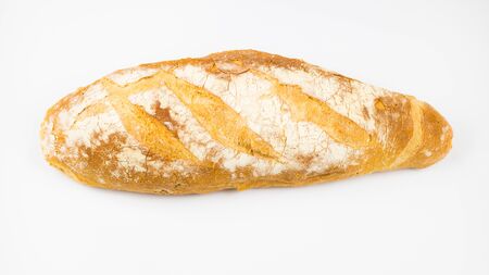 Italian bread on a white background. Top viewの写真素材