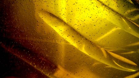 Light yellow, orange background with circles. Modern abstract background with colorful water drops. Template for your brand.の写真素材