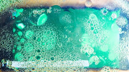 Space or planets universe cosmic abstract background. Abstract molecular sculpture. Water bubbles. Macro shot of air or molecule. Abstract space background. Selective focus.の写真素材
