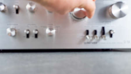 Music Center. Listening to music on amplifiers. Turn up the volume.の写真素材