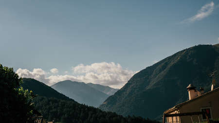 mountain layers in the duskの写真素材