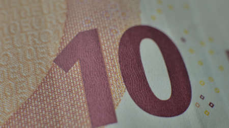 Close up macro detail of EURO money banknotes, detail photo of EURO. World money concept, inflation and economy conceptの写真素材