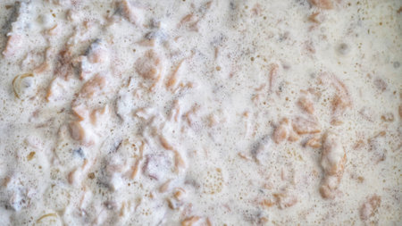 Salmon pasta, tagliatelle with fish and creamy sauce. Italian dinner with seafood. White background,...