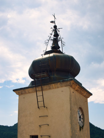 The town hall and clock tower. Municipal building built in the Italianate styleの写真素材