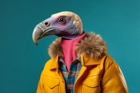 vulture in bright clothes. Generative AIの素材