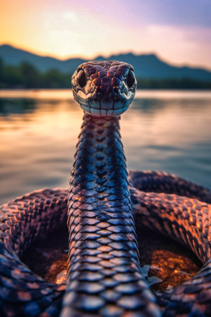 close-up of a serpent. Generative AIの素材