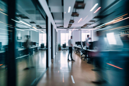 Blurred people in an office. Generative AIの素材