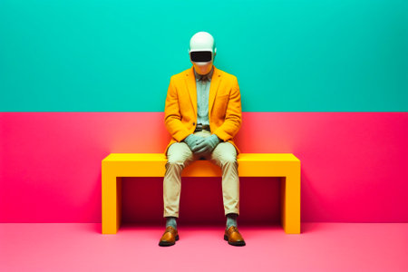 Heavy Lazy Anthropomorphic Bright Colors Trendy. Generative AIの素材