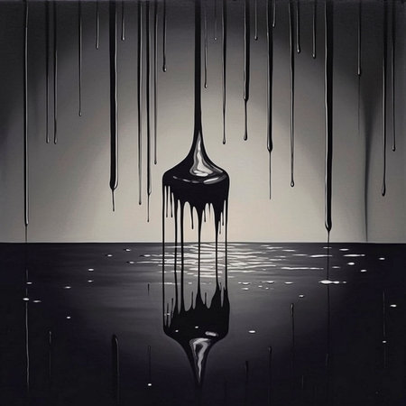 Visual black droplets. Generative AIの素材