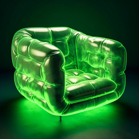 inflatable chair with green backlight.の素材