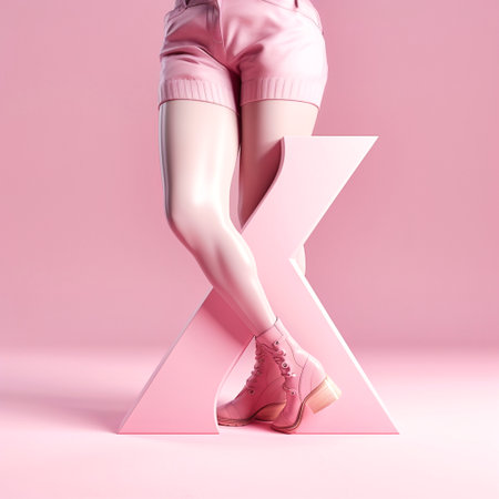 Letter X using typography style of pink woman legs.の素材