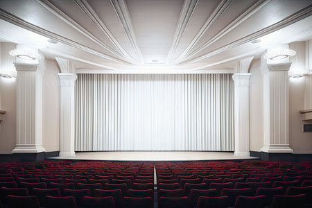 empty futuristic cinema hallの素材