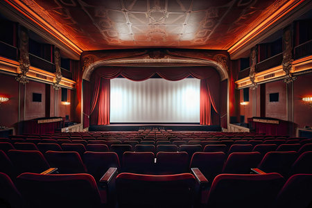 empty futuristic cinema hallの素材