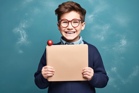 Cheerful teacher man in glasses has a snow-white smileの素材