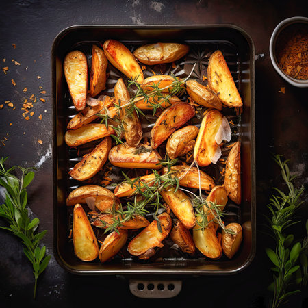baked potato, top view.の素材