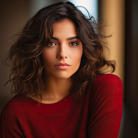 portrait of a young woman.の素材