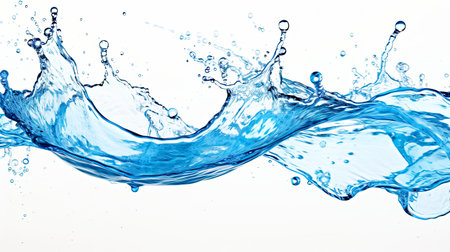 clear water pouring from a blue bottle into a glass.の素材