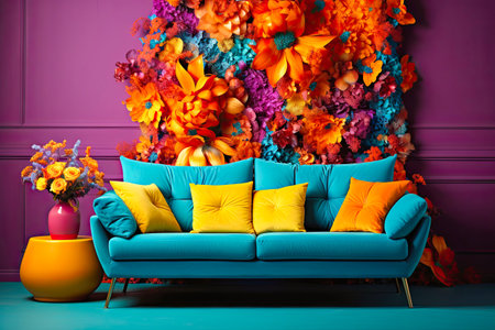 color interior with sofa.の素材