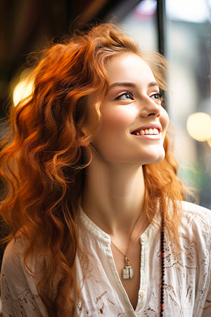 Portrait of a fashionable female model shot.の素材