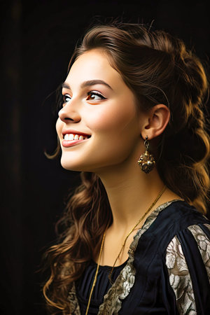 Portrait of a fashionable female model shot.の素材