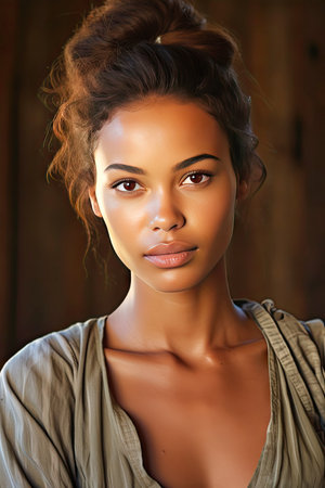 portrait of a black woman.の素材