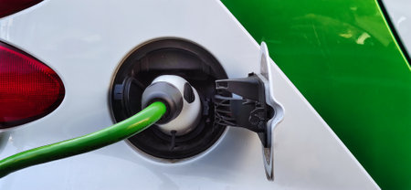 electric gas station close-up.
