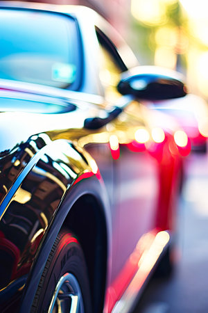 fragments of a black modern car.の素材