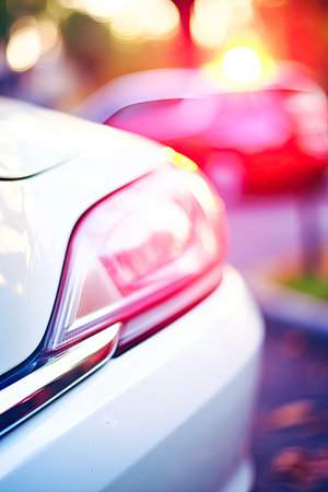 fragments of a white modern car.の素材