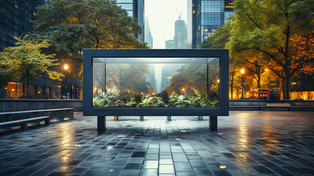 Empty Billboard on City Street.の素材