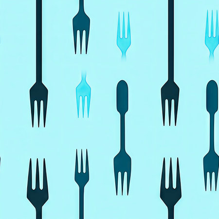 disposable forks pattern banner wallpaper simple background.の素材