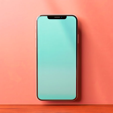 close up phone with blank screen.の素材