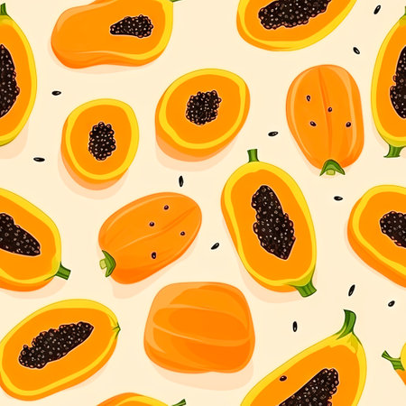 Papaya pattern banner wallpaper simple background.の素材