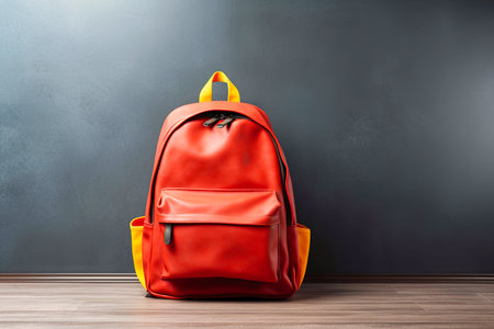 school bag on background space for text.の素材