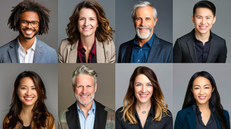 A Diverse Group of Professionals Smiling for a Portrait Session.の素材