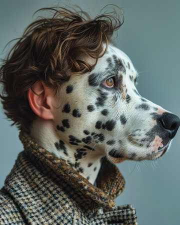A Dalmatians Fashionable Day Out In A Stylish Coatの素材