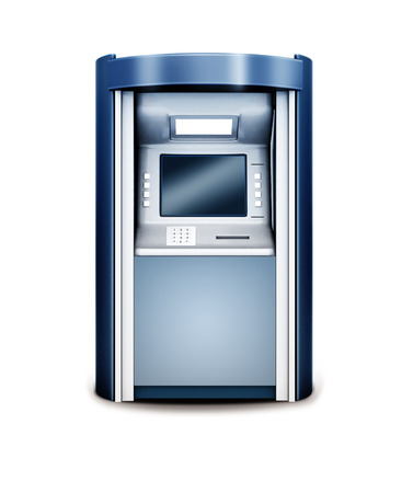 3d illustration of Automated teller machine isolated on whiteの写真素材