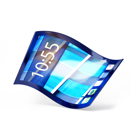 3d illustration of a mobile phone with flexible screen isolated on white