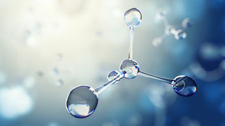 3d illustration of molecule model. Science background with molecules and atomsの写真素材
