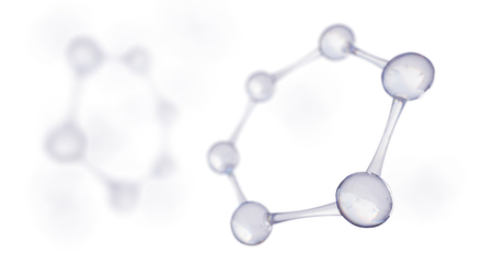 3d illustration of molecule model. Science or medical background with molecules and atoms.の写真素材