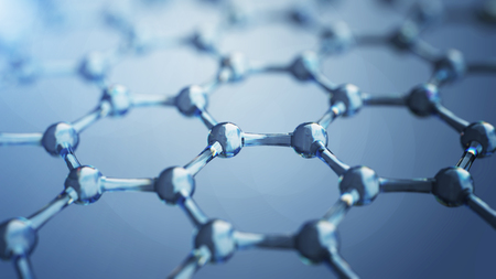 3d illusrtation of graphene molecules. Nanotechnology background illustrationの写真素材