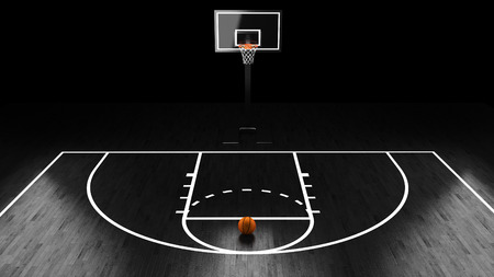 Basketball Arena with basketball ball.の写真素材
