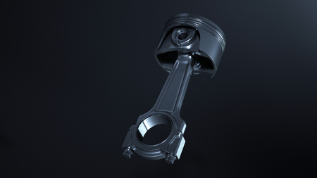 3d illustration of piston on a dark background.の写真素材