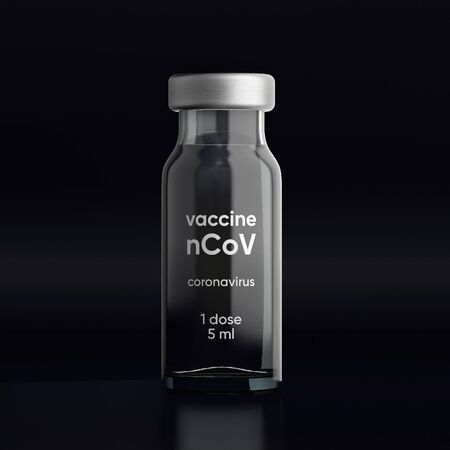3d illustration of vaccine injection bottle.の写真素材