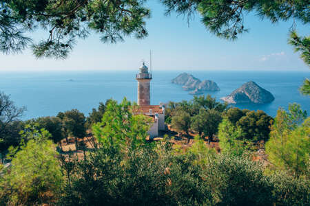 Gelidonya Lighthouse, Cape Gelidonya, journey at Turkeyの写真素材