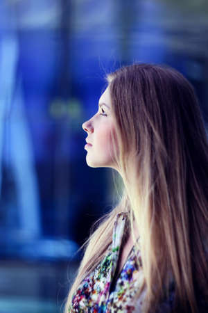 business woman near office building relaxing on the lunch timeの写真素材