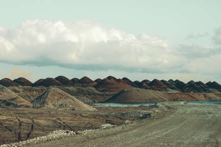 martian lanscape style desert covered with huge clouds