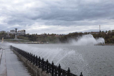 Cheboksary Bay on a gloomy dayの写真素材